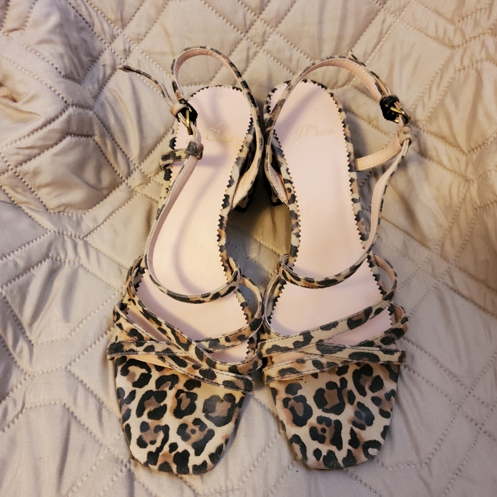 J. Crew strappy leopard print sandals. like new